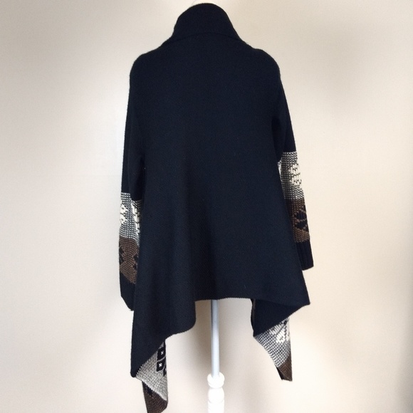 West 36th Open Front Cardigan Sweater Aztec S/M - Picture 3 of 4